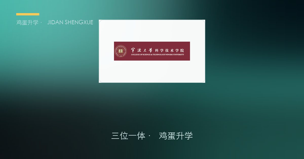 宁波大学科学技术学院2026年浙江"三位一体"招生简章要点解读