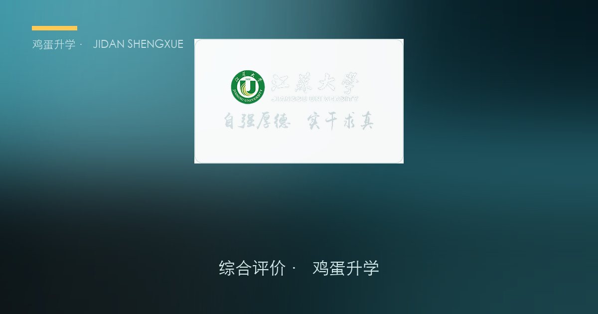 江苏大学 · 江苏综合评价报考全解析（B类）